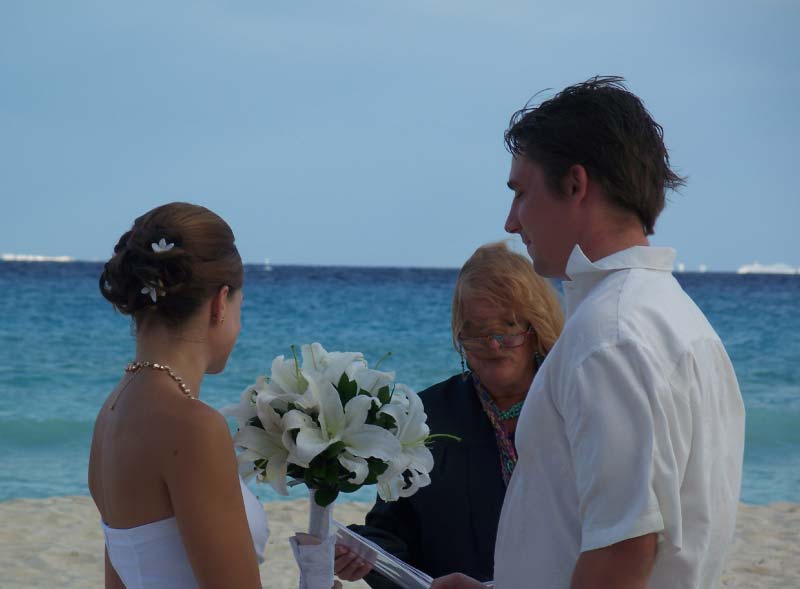 beach wedding with officiant